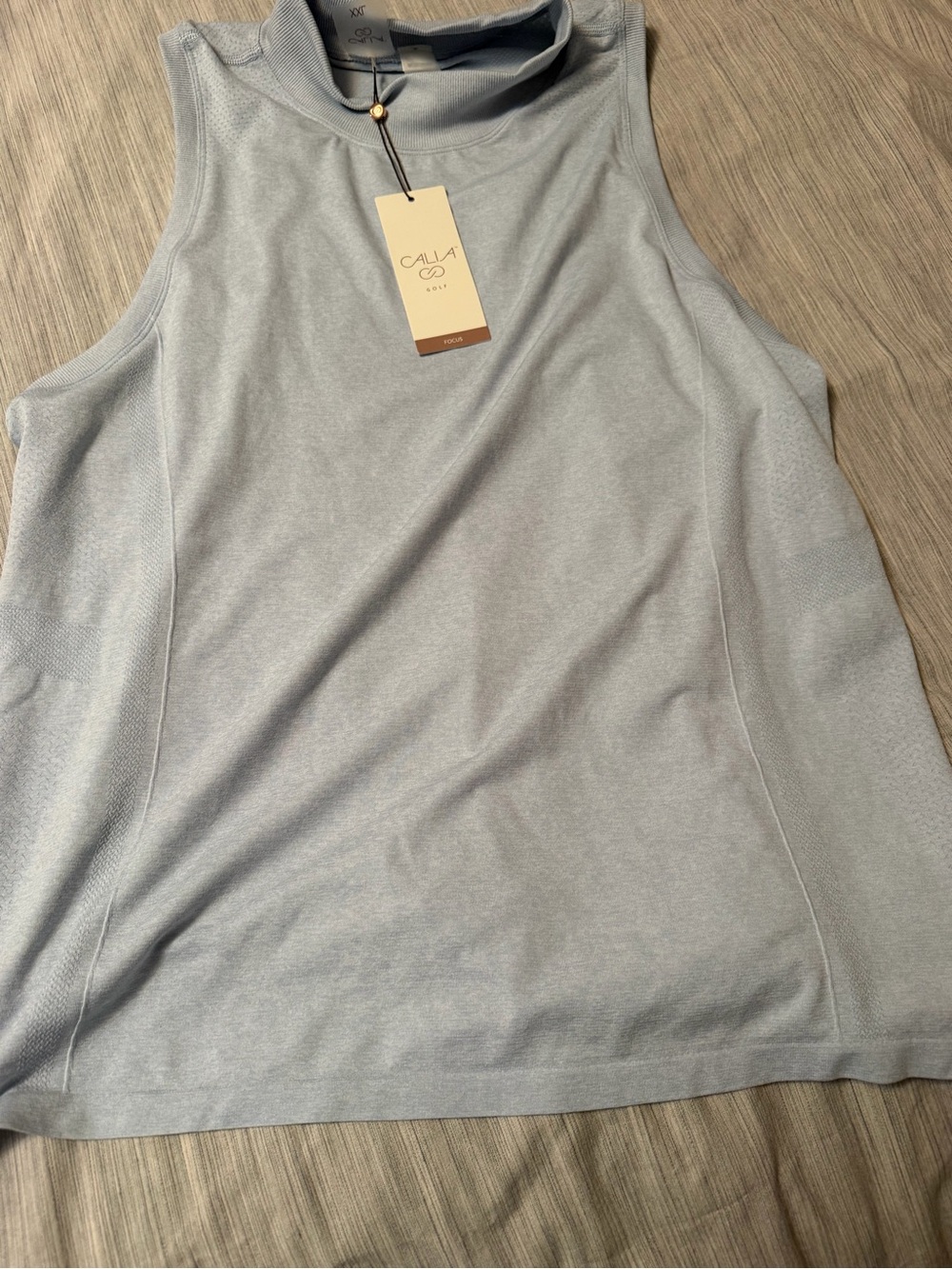 CALIA by Carrie Underwood Pale Blue Mock Neck Sleeveless Tank